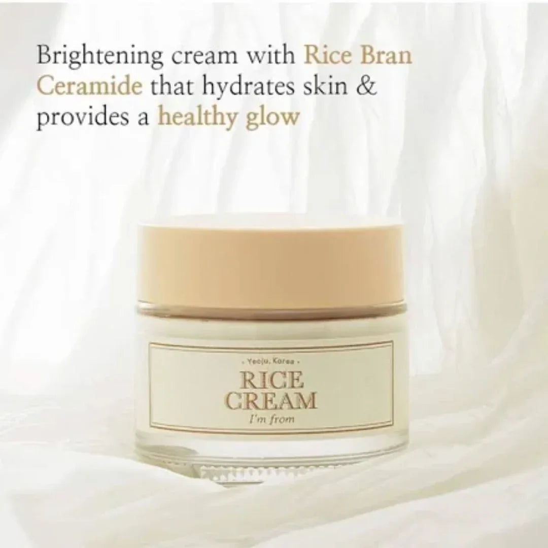 I'm From Rice Cream (50g) - Brightening Korean Moisturizer with Rice & Ceramide for Glowing Skin - Doorderma
