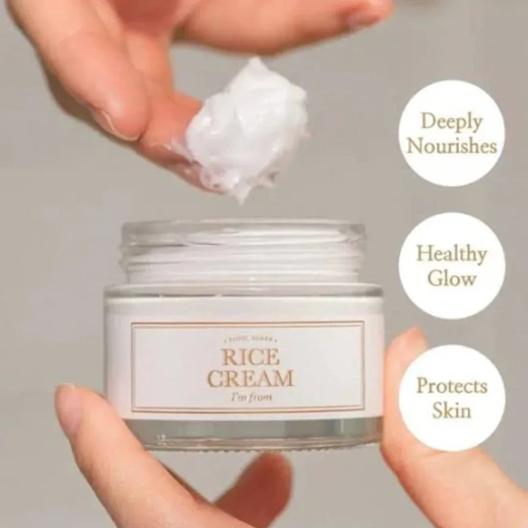 I'm From Rice Cream (50g) - Brightening Korean Moisturizer with Rice & Ceramide for Glowing Skin - Doorderma