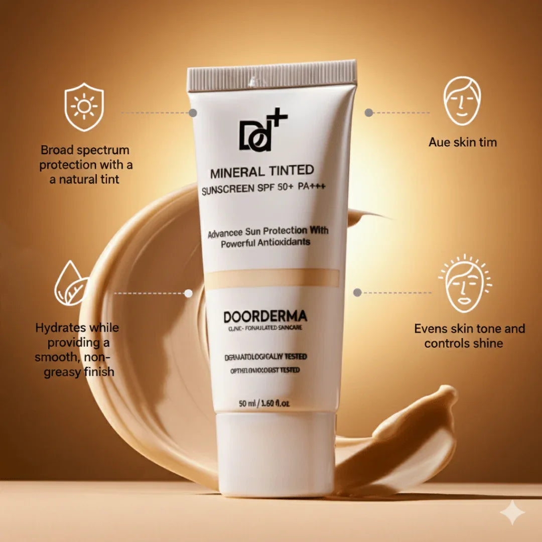 DoorDerma Tinted Sunscreen — Broad-Spectrum Shield with Natural Tint & Matte Finish - Doorderma