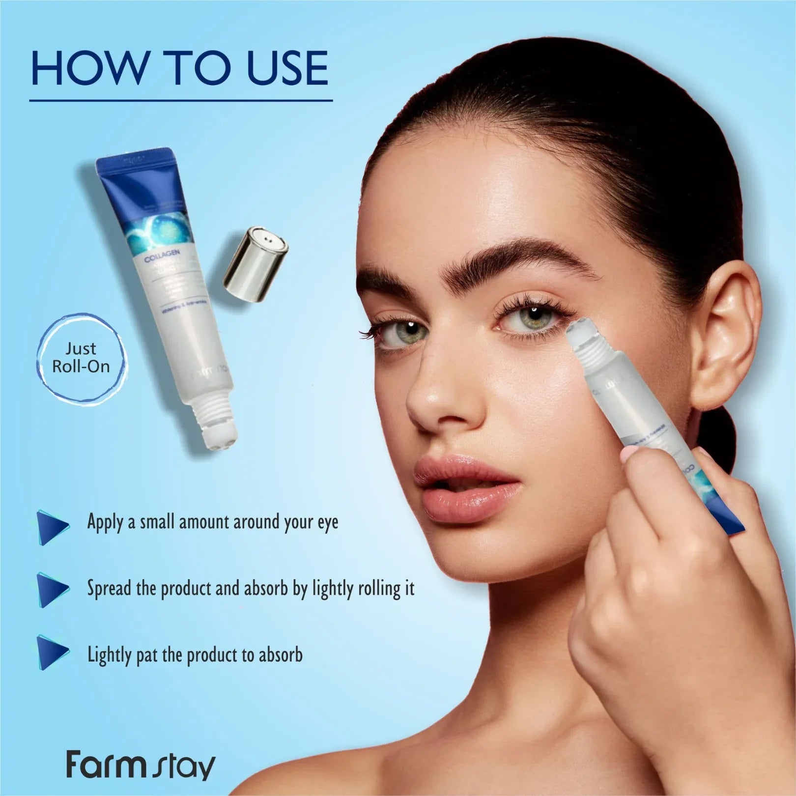Farmstay Collagen Water Full Moist Rolling Eye Serum (25ml) - Doorderma