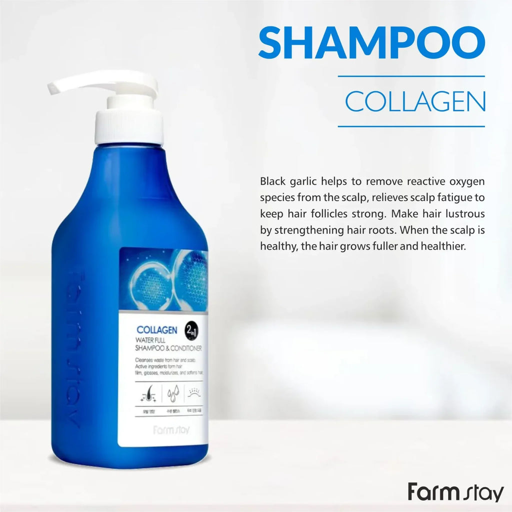 Collagen Water Full Moist Shampoo & Conditioner (530 ml) - Doorderma
