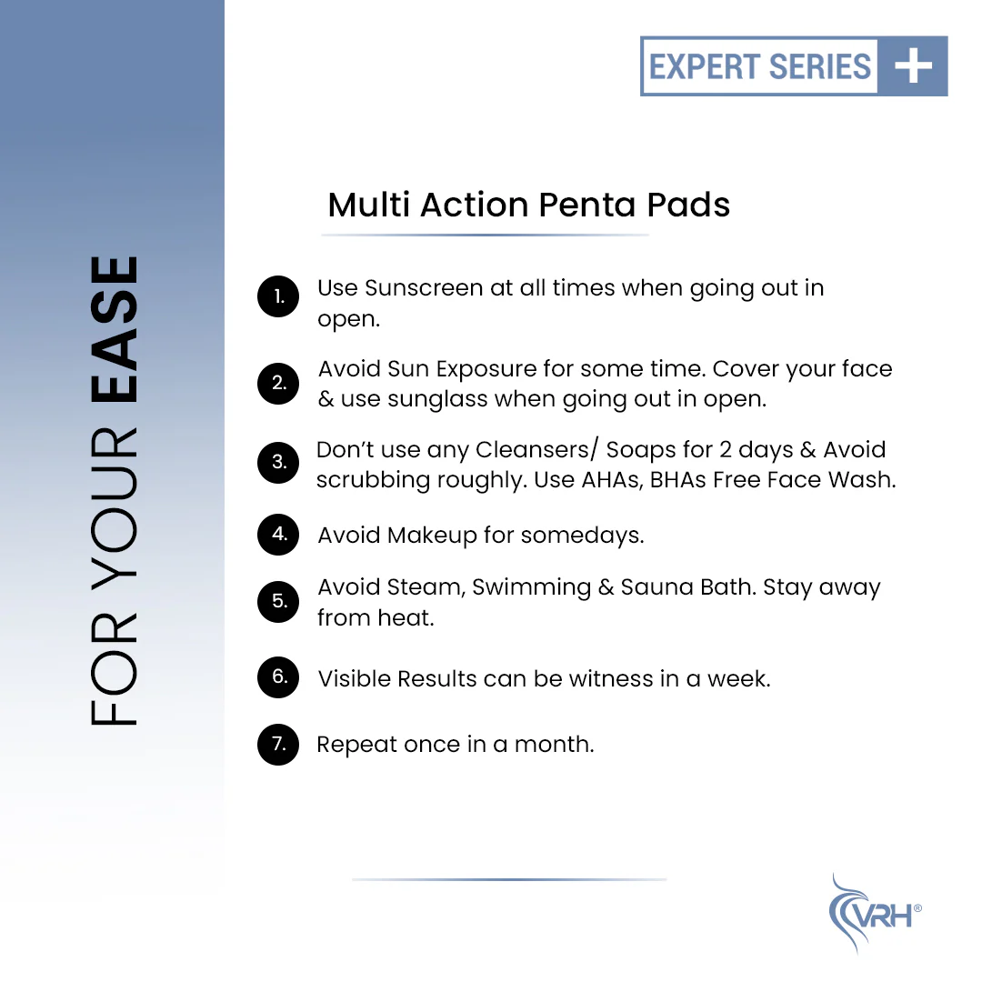 VRH MULTI ACTION PENTA PEEL | Reduces Pores & Uneven Texture | 30 Pads