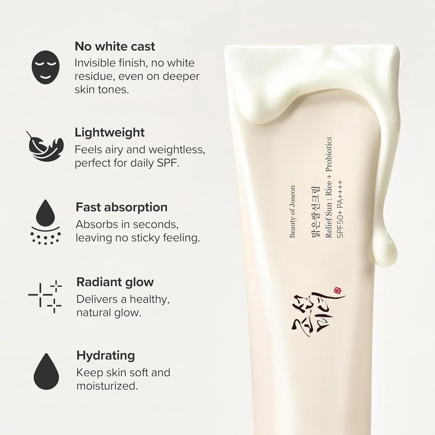 Beauty of Joseon Relief Sun Rice + Probiotics 50 ml SPF 50+ PA++++ Lightweight Korean Sunscreen for Oily Skin - Doorderma