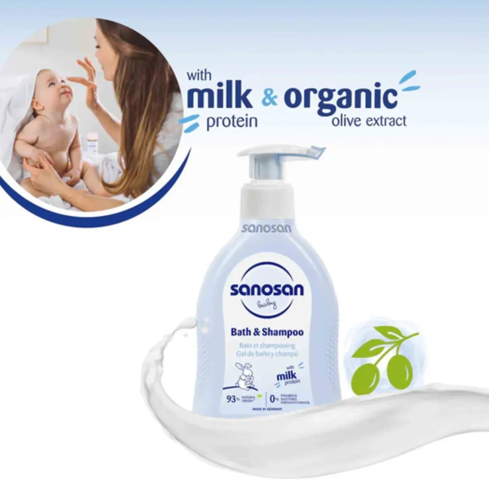Sanosan Baby Milk Protein Bath & Shampoo - Doorderma