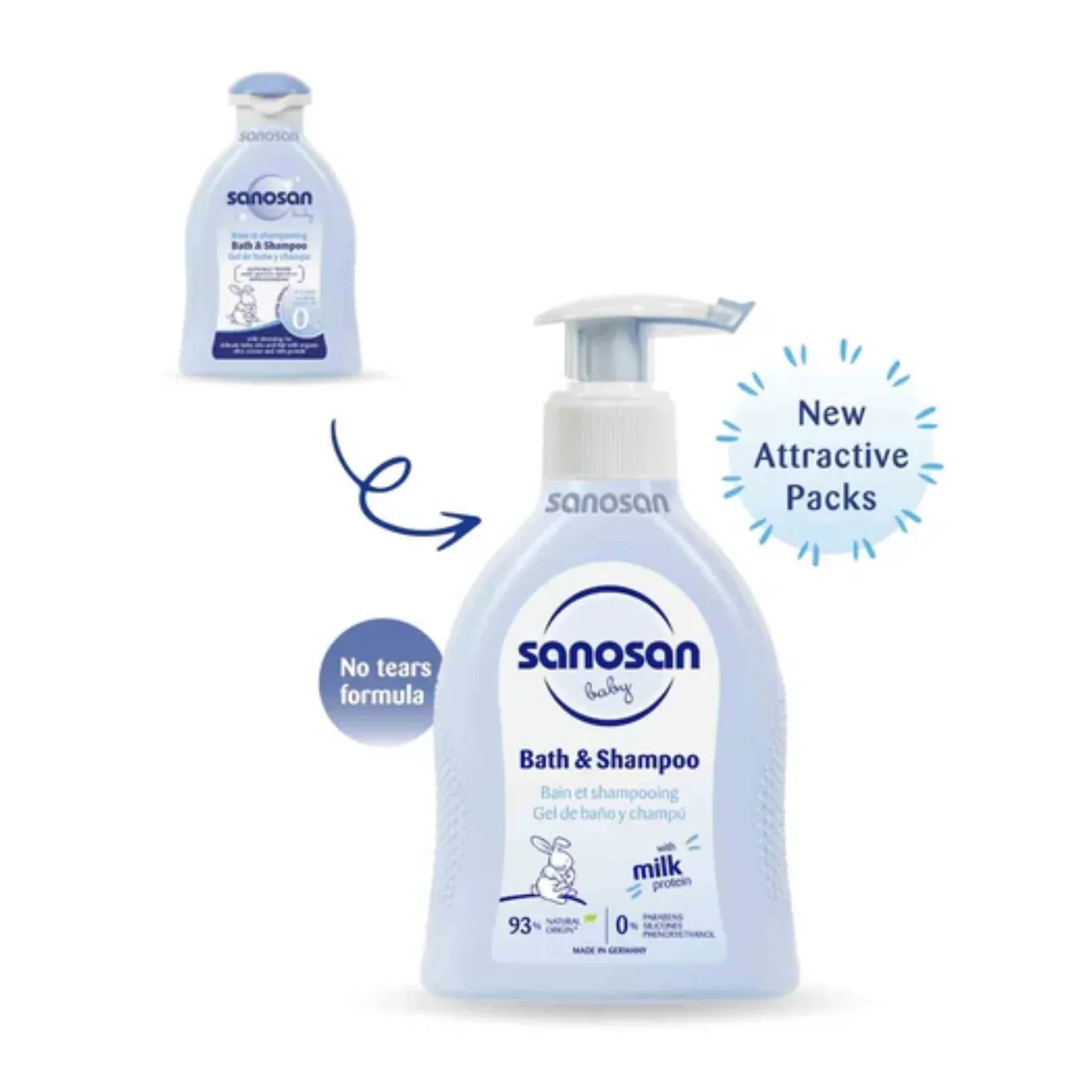 Sanosan Baby Milk Protein Bath & Shampoo - Doorderma