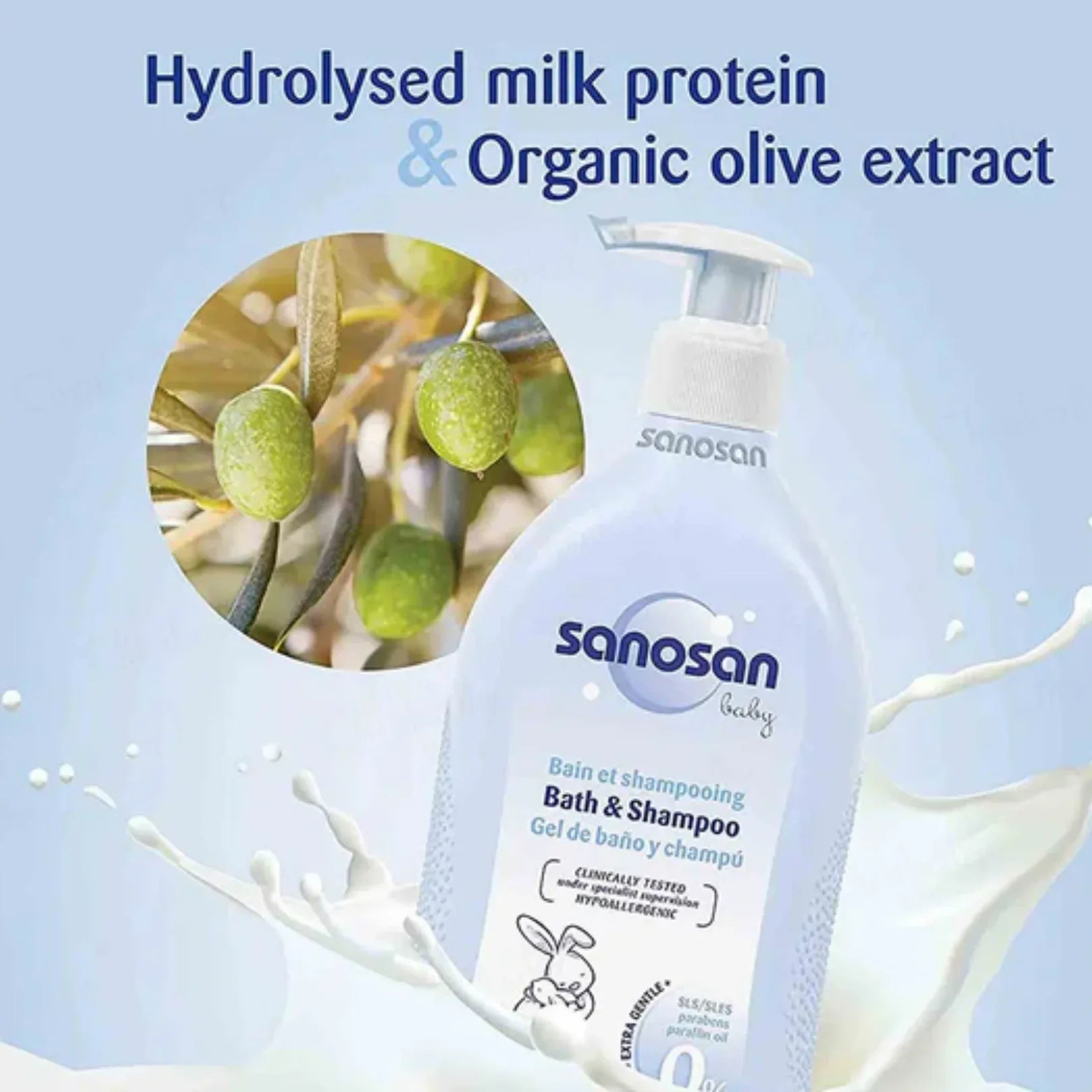 Sanosan Baby Milk Protein Bath & Shampoo - Doorderma