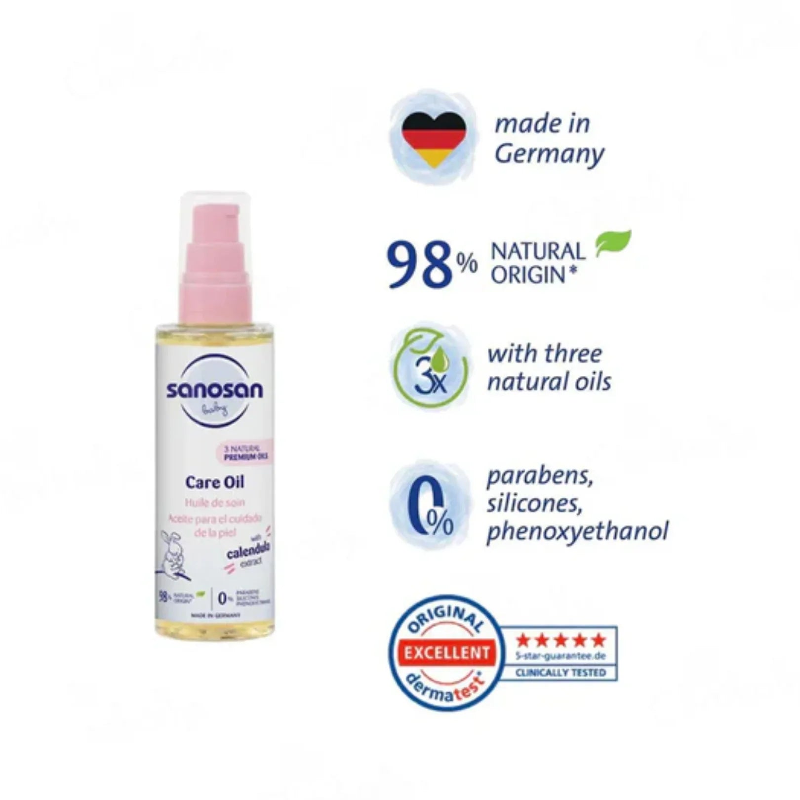 Sanosan Baby Care Oil with Calendula Extract (100ml) - Doorderma