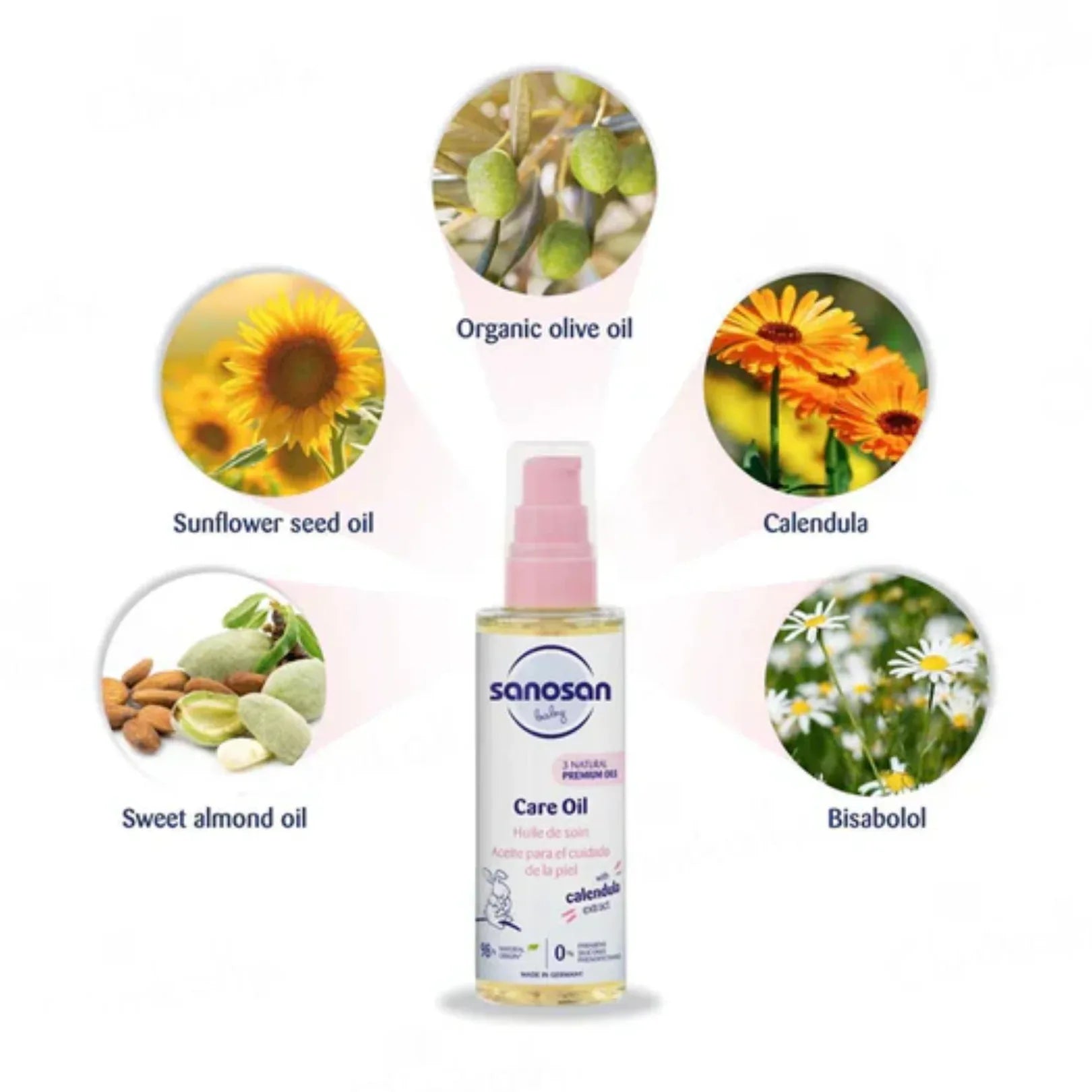 Sanosan Baby Care Oil with Calendula Extract (100ml) - Doorderma