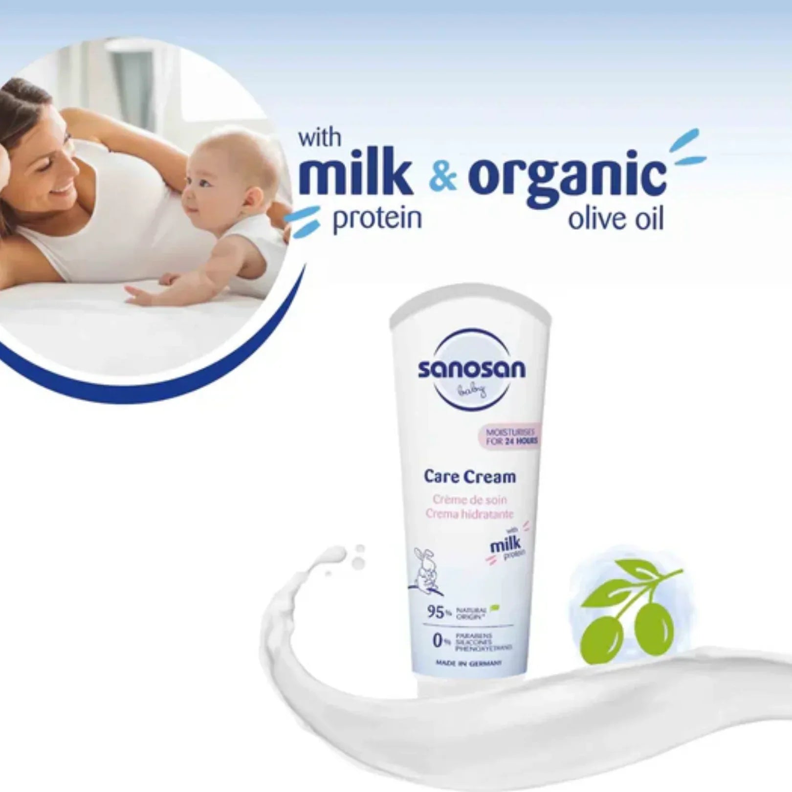 Sanosan Baby Milk Protein Care Cream (100ml) - Doorderma