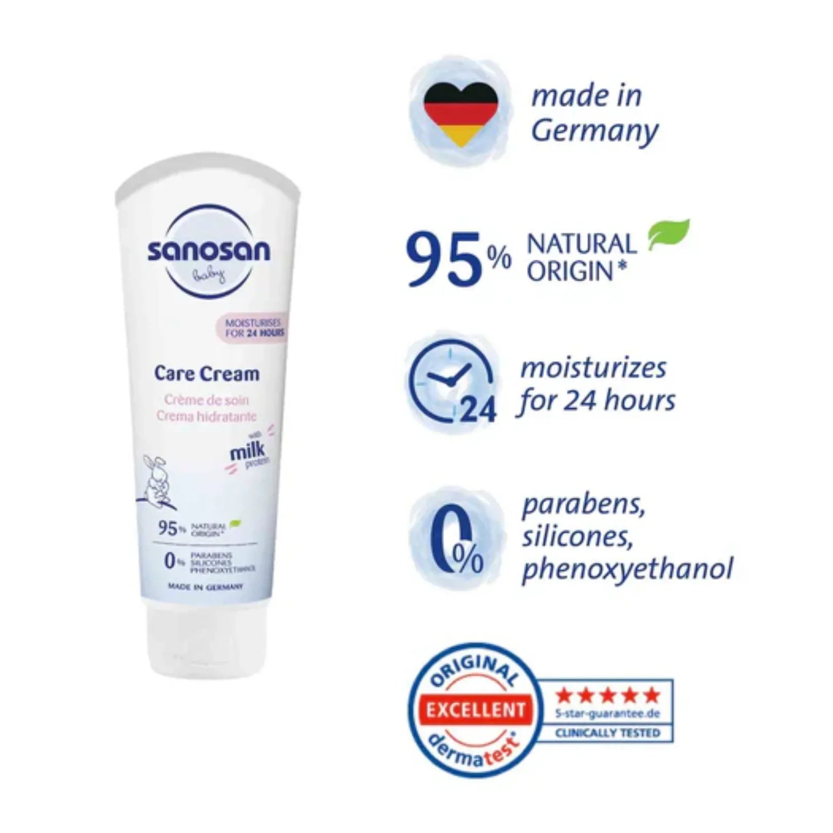 Sanosan Baby Milk Protein Care Cream (100ml) - Doorderma