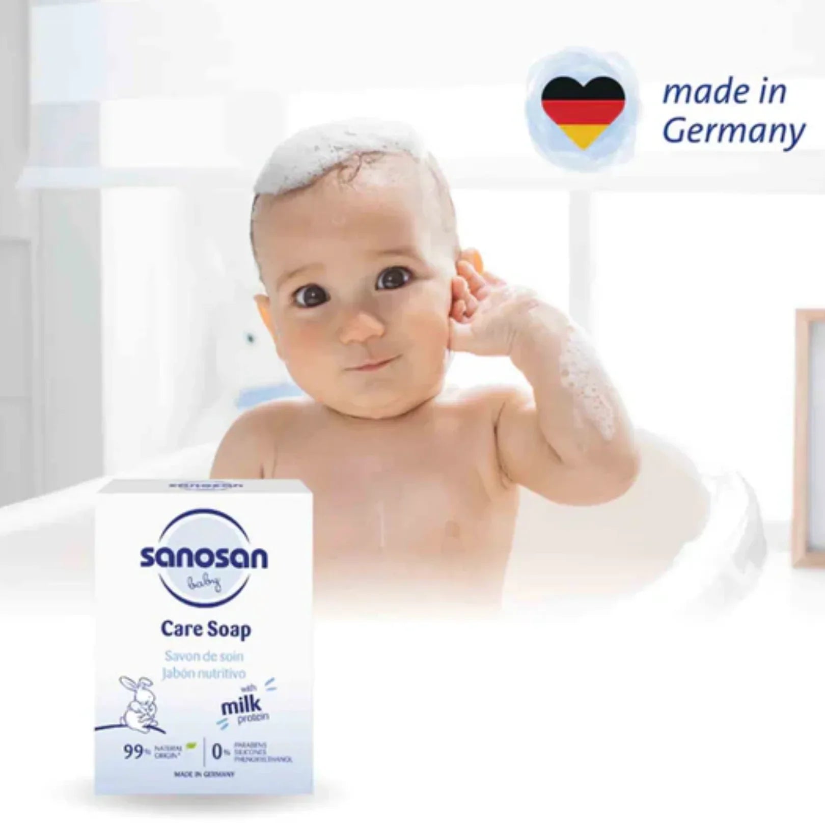 Sanosan Baby Milk Protein Care Soap (100g) - Doorderma