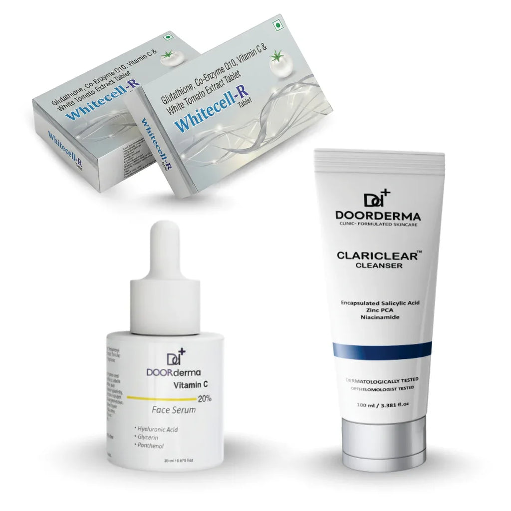 DoorDerma 360° Radiance & Clarifying Bundle (ClariClear Cleanser + Vitamin C Serum + Whitecell-R Tablets) - Doorderma