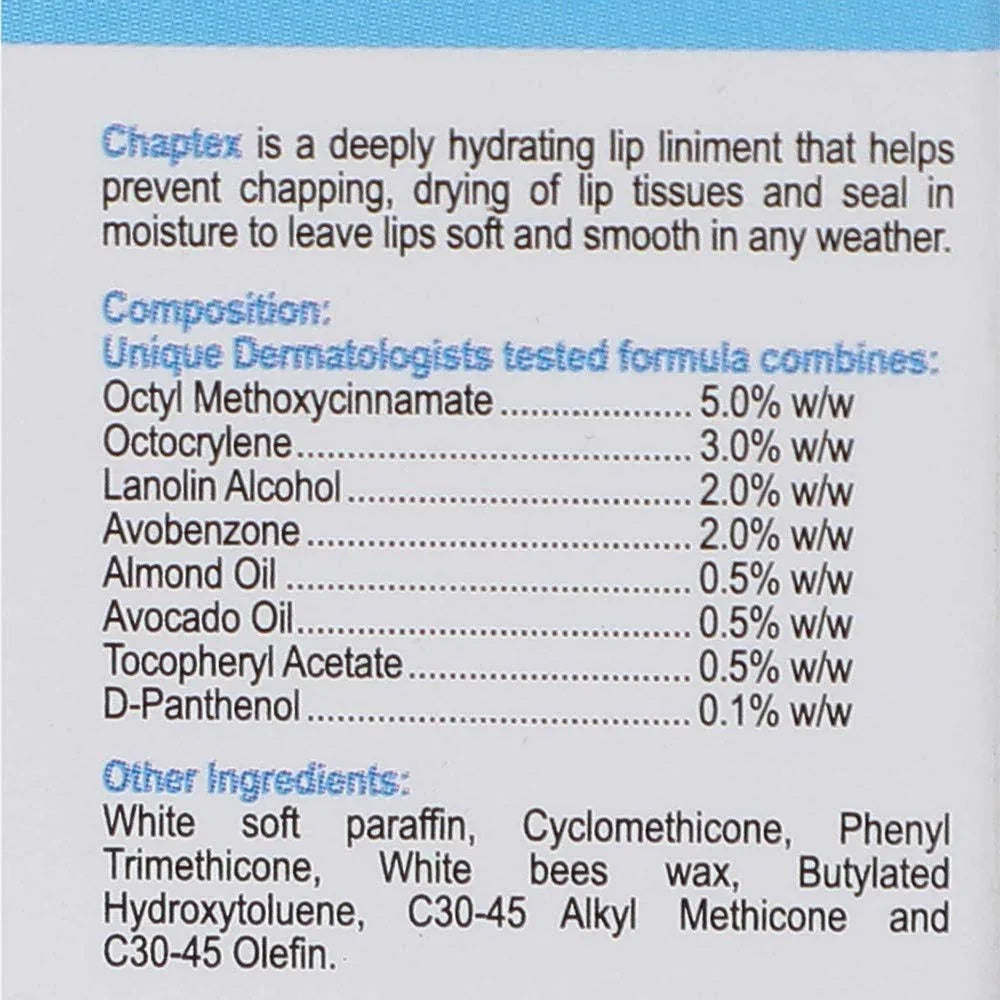 Chaptex - Tube of 10g Lip Balm - Doorderma