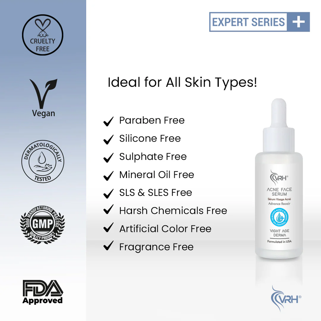 VRH ACNE FACE SERUM 30ML | Clears Acne, Reduces Blemishes & Soothes Skin | 30ml