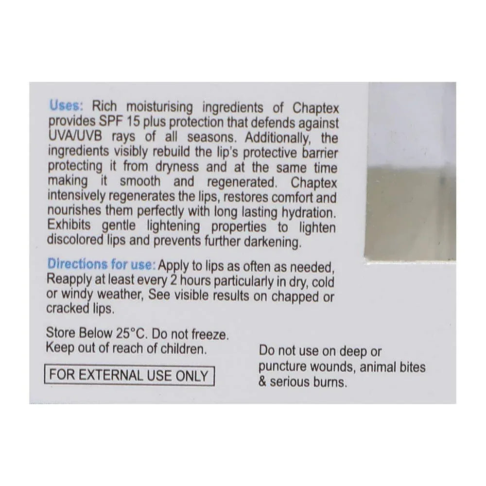 Chaptex - Tube of 10g Lip Balm - Doorderma