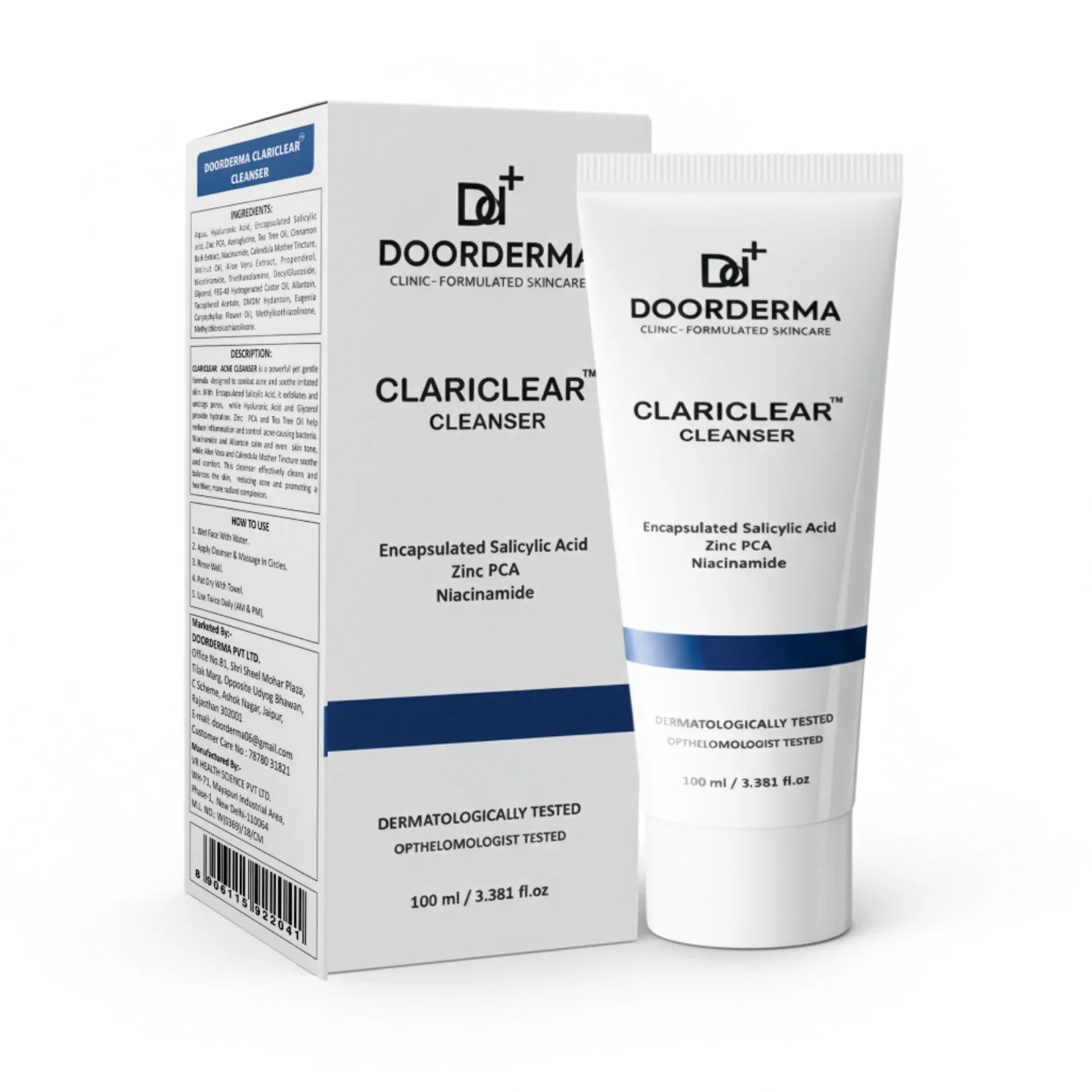 DoorDerma Clariclear Cleanser — Deep Pore Purifying Gel for Acne & Oil Control - Doorderma