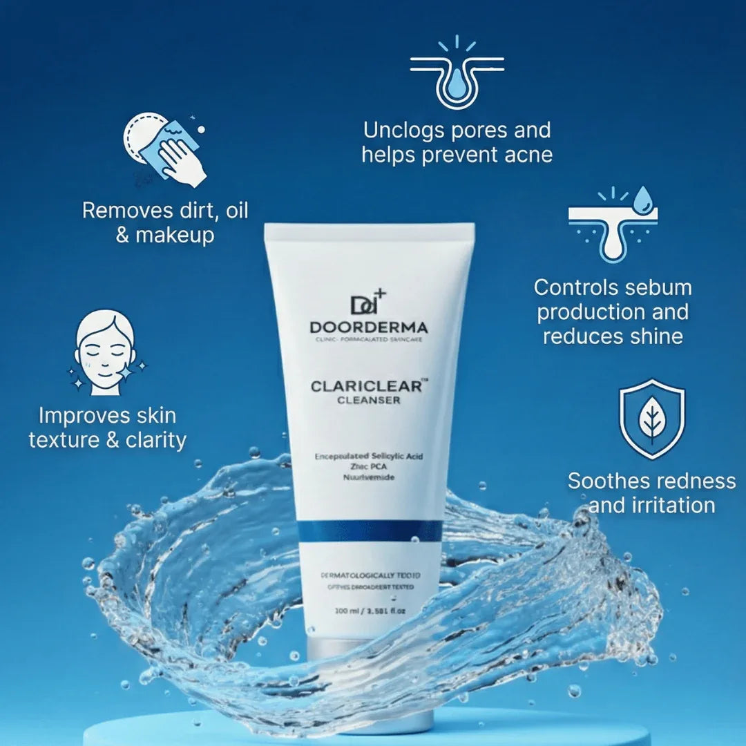 DoorDerma Clariclear Cleanser — Deep Pore Purifying Gel for Acne & Oil Control - Doorderma
