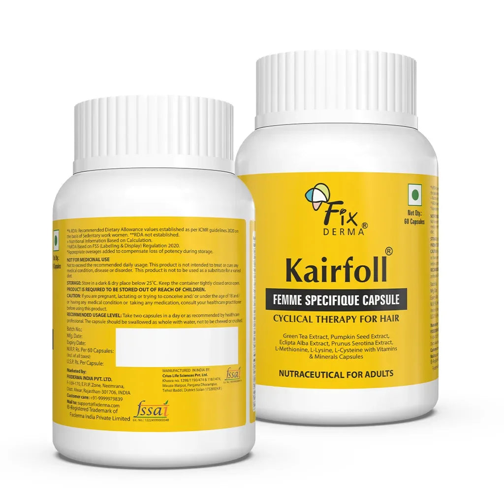 Kairfoll Femme Specifique Capsule | Best Solution for Hair Fall due to Hormonal Changes - Doorderma