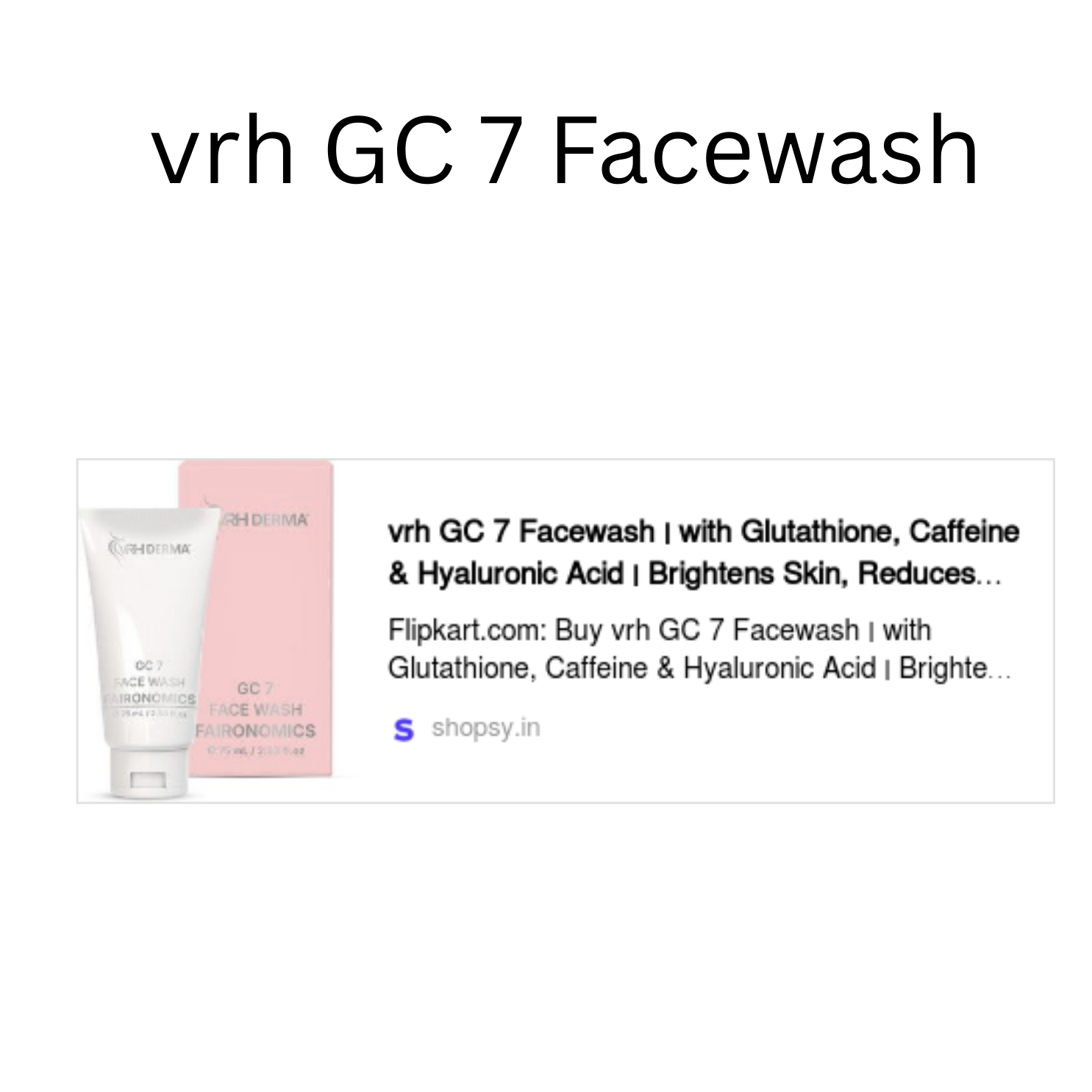 VRH Vitamin C Cleanser | VC 4 Vitnomics | 75ML