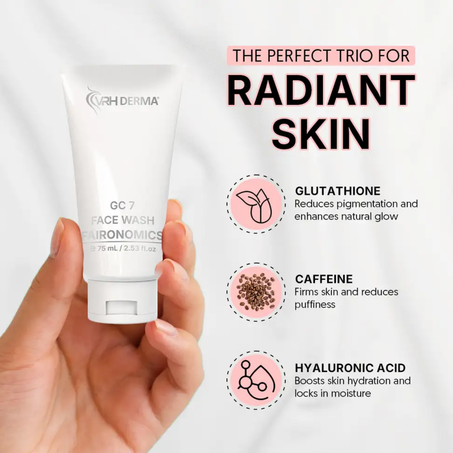 VRH GC 7 Facewash | Brightens Skin, Reduces Dark Spots & Hydrates | 75ml