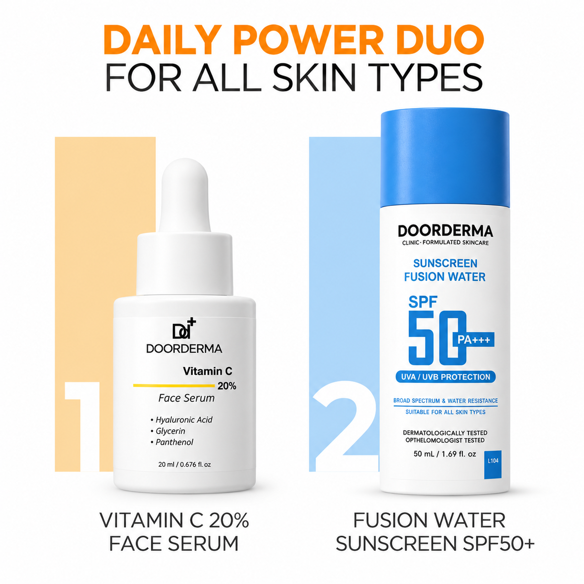 DOORDERMA Fusion Water Sunscreen SPF 50 PA+++ | Lightweight Daily Sun Protection