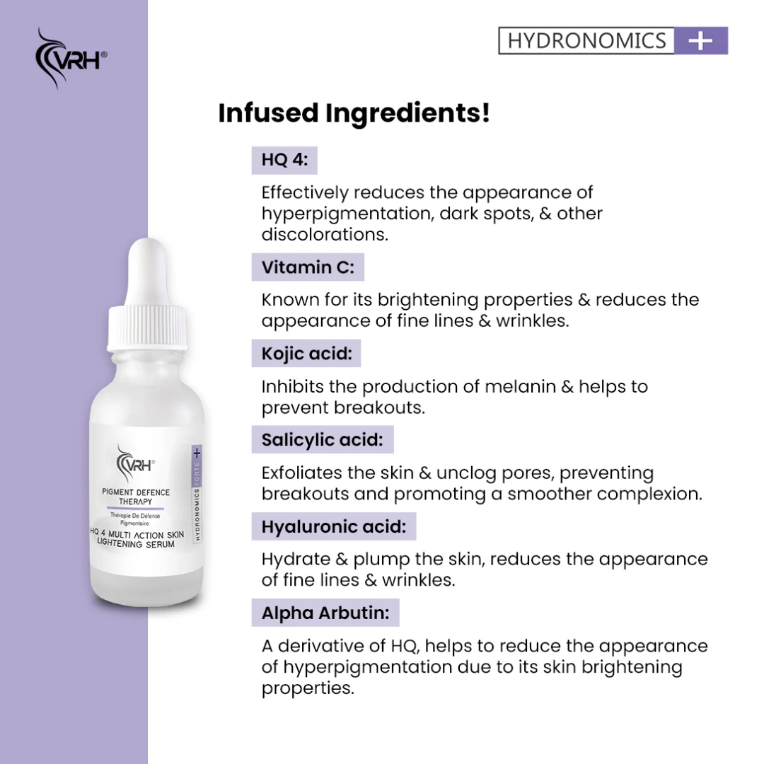 VRH HQ 4% 15ML | High-Potency HQ 4%, Vitamin C, Kojic Acid, Salicylic Acid, Alpha Arbutin & Hyaluronic Acid