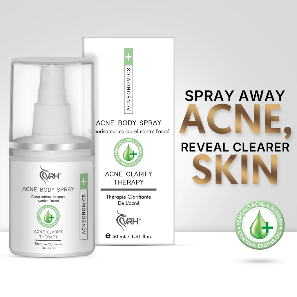 VRH ACNE BODY SPRAY 50ML | Triple Acid Blend with Salicylic, Azelaic & Mandelic Acids | 50ml