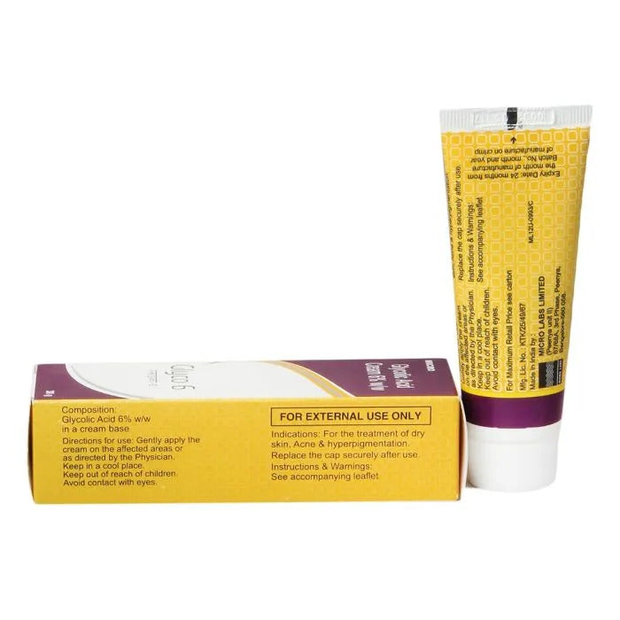 Glyco-6 Glycolic Acid Cream 6% | For Acne, Hyperpigmentation & Exfoliation