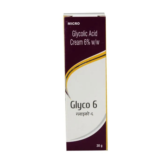 Glyco-6 Glycolic Acid Cream 6% | For Acne, Hyperpigmentation & Exfoliation