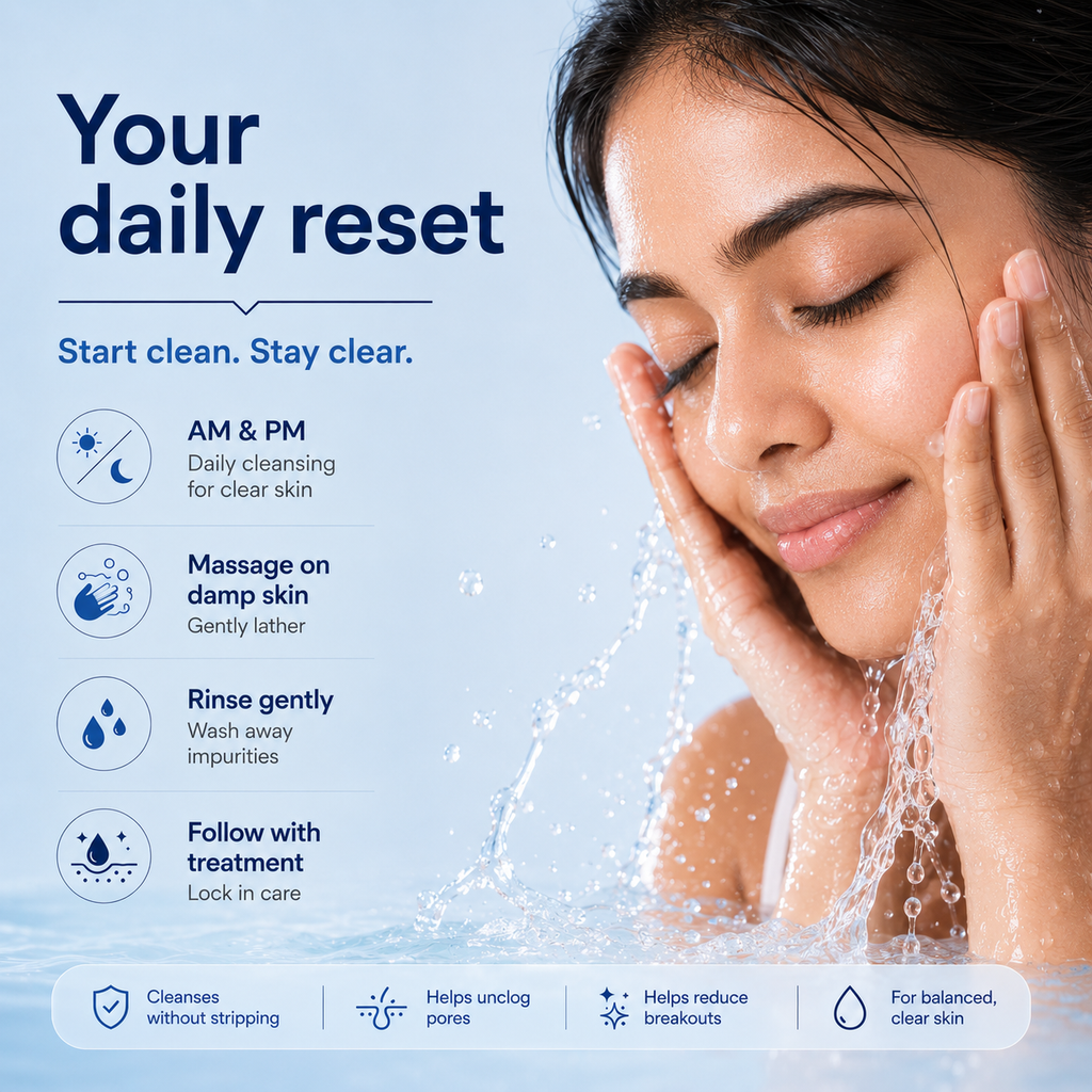 DoorDerma Clariclear Cleanser — Deep Pore Purifying Gel for Acne & Oil Control (100ml)