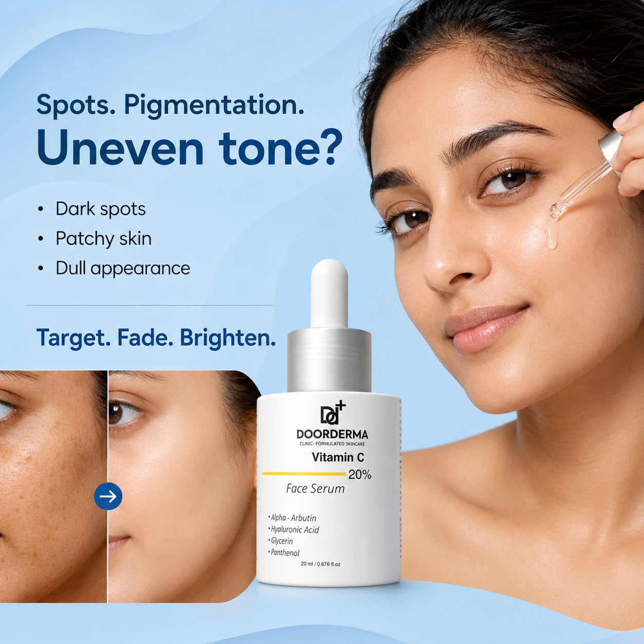 DoorDerma Vitamin C Serum — Brightening Antioxidant Power for Spot & Pigment Reduction
